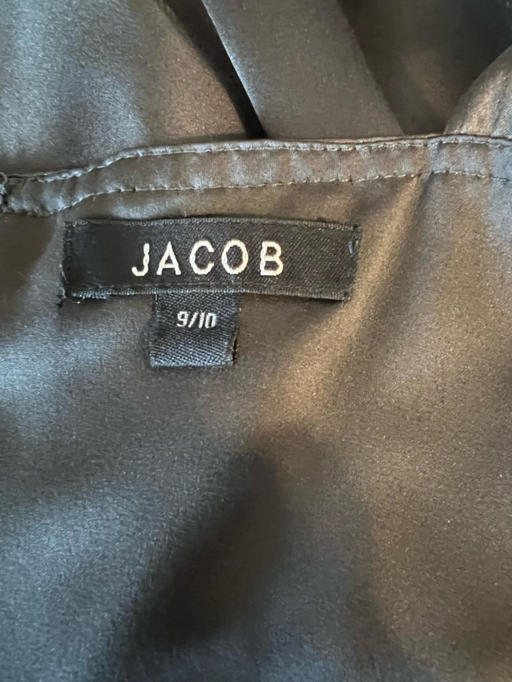 Jacob Grey/Pewter 100% Silk Vintage‎ Fit & Flare Dress Size 10 - Picture 12 of 13